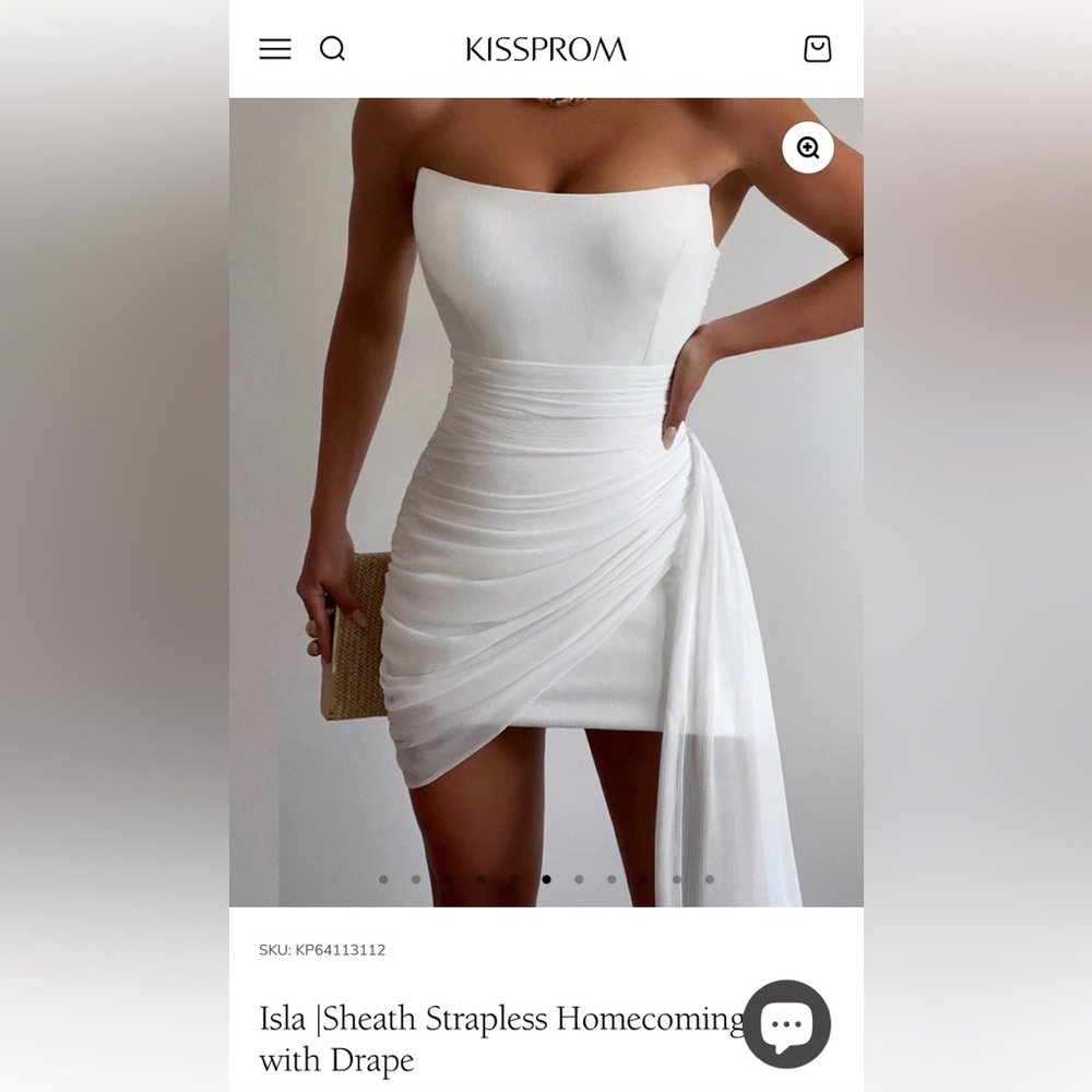 Isla - strapless sheath dress with drape